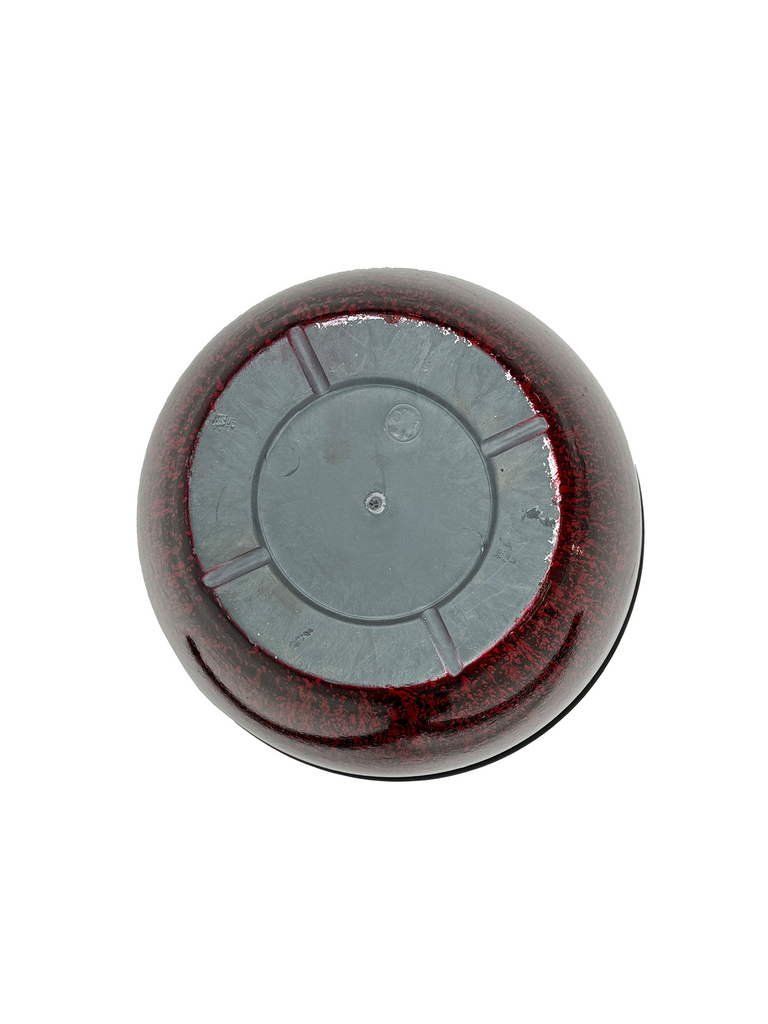 Top-down view of the two-tone red plastic planter, highlighting its modern, elegant shape and the beautiful drip glaze finish. Ideal for enhancing your indoor décor with a pop of color.

